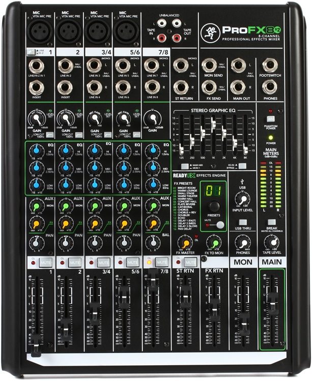 Mackie profx8v2 8-channel mixer with usb and effects windows 7